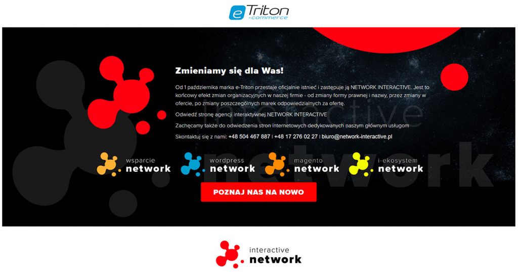 Firma i marka E-Triton oficjalnie zastąpiona przez NETWORK