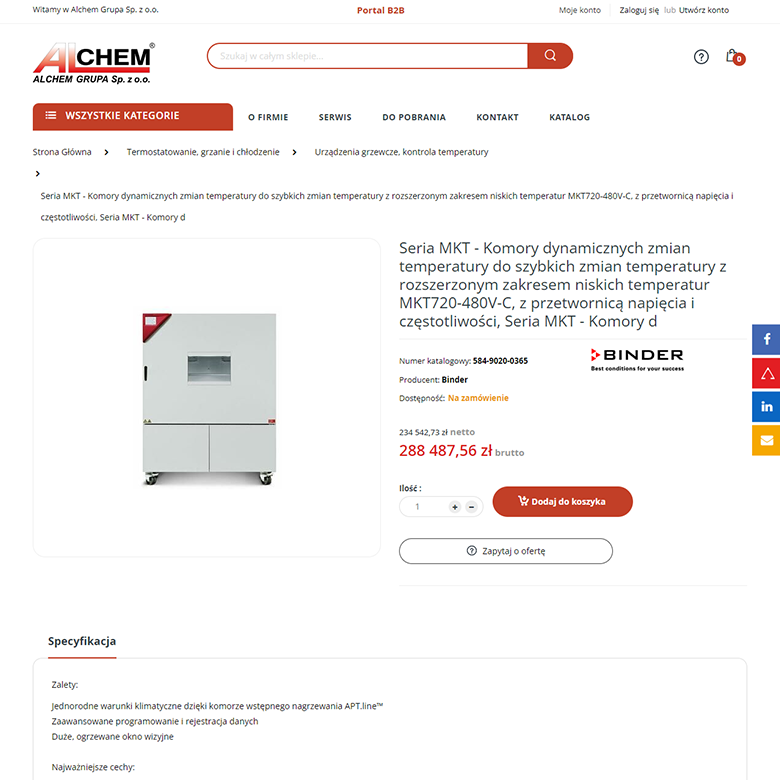 Alchem – sklep B2C ze sprzętem laboratoryjnym