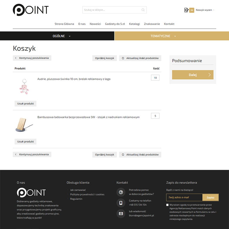Point – katalog produktów na Magento